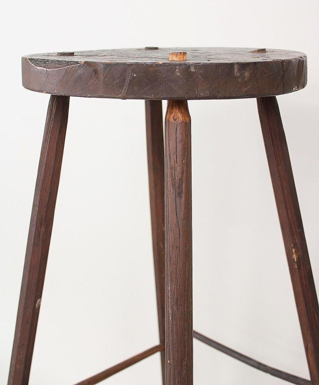 American Primitive Windsor Stool Circa 1830's For Sale 2