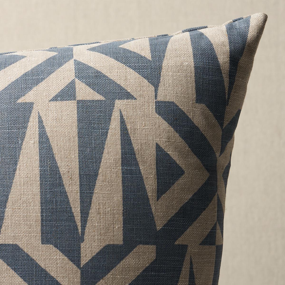 This pillow features Amero with a knife edge finish. A unique offset geometric pattern, Amero is screen-printed by hand on a 100% linen ground. Pillow includes a feather/down fill insert and hidden zipper closure.
