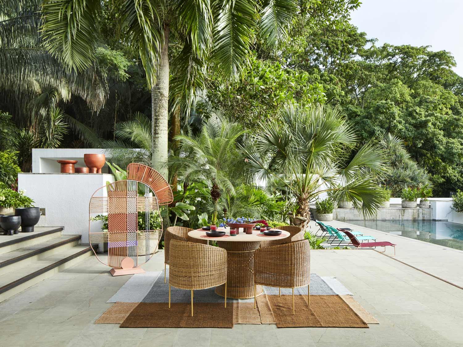 Colombian Ames Caribe Nautral Dining Table by Sebastian Herkner in STOCK For Sale