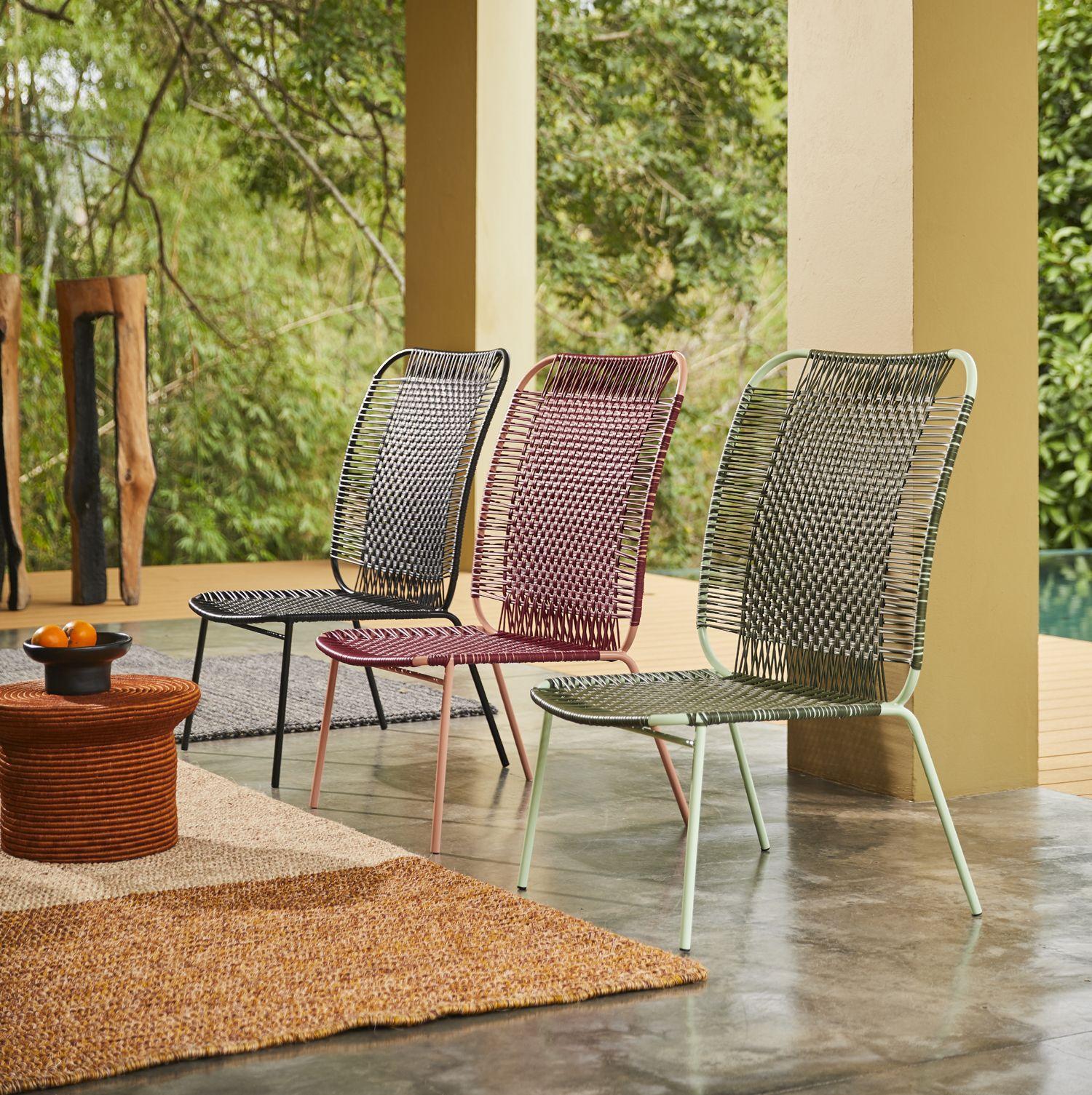 Steel Ames Cielo Indoor and Outdoor Lounge Chair High by Sebastian Herkner For Sale