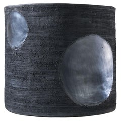 Ames Loza Black Ceramic Pot F by Sebastian Herkner  in STOCK