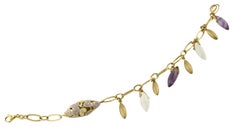 Piedras de amatista, 18 kt  Pulsera de oro amarillo