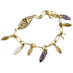 Amethyst-Steine, 18 kt  Gelbgold-Armband