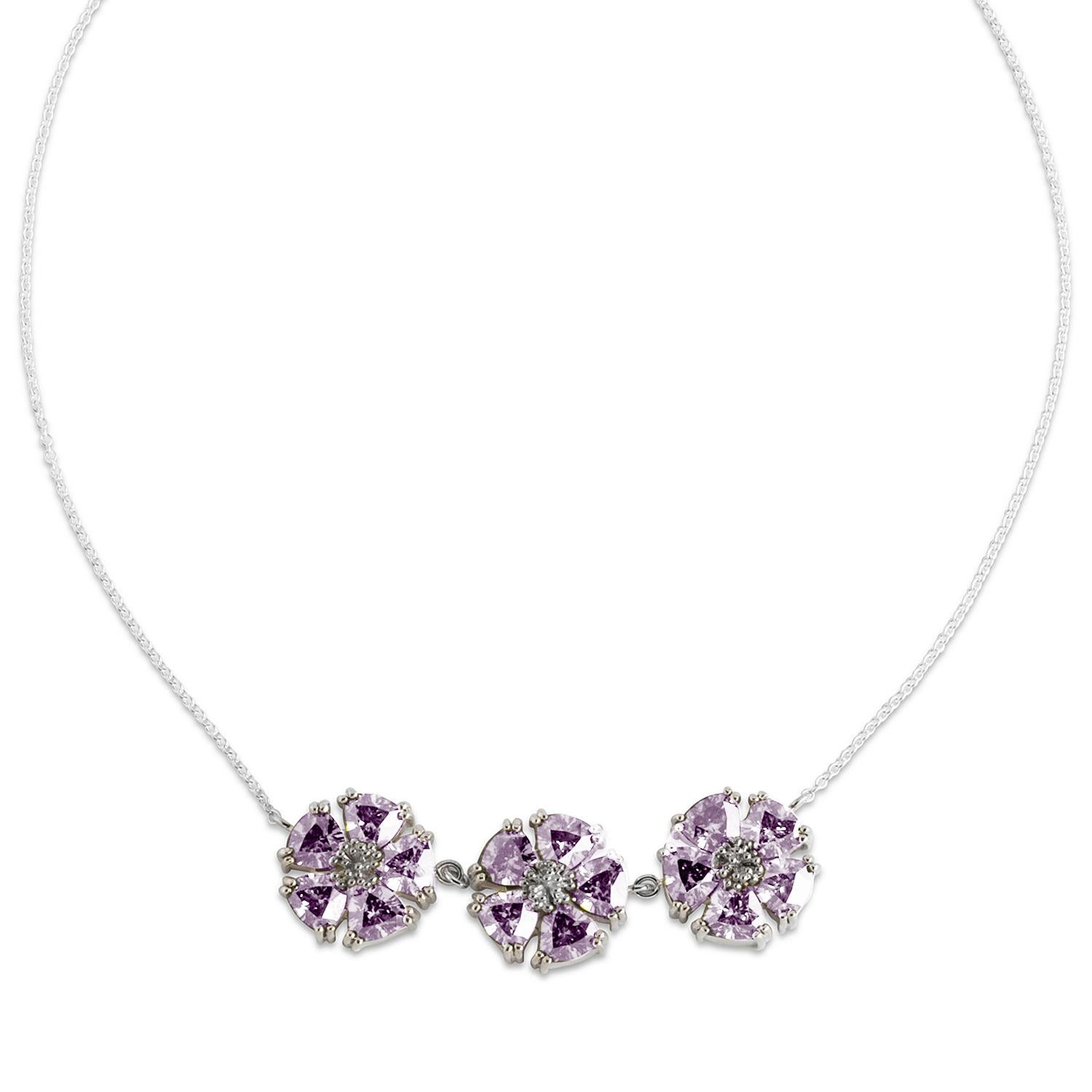 Designed in NYC

.925 Sterling Silver 15 x 7 mm Amethyst 123 Blossom Stone Necklace. No matter the season, allow natural beauty to surround you wherever you go. 123 blossom stone necklace: 

Sterling silver 
High-polish finish
Medium-weight 
16 - 18
