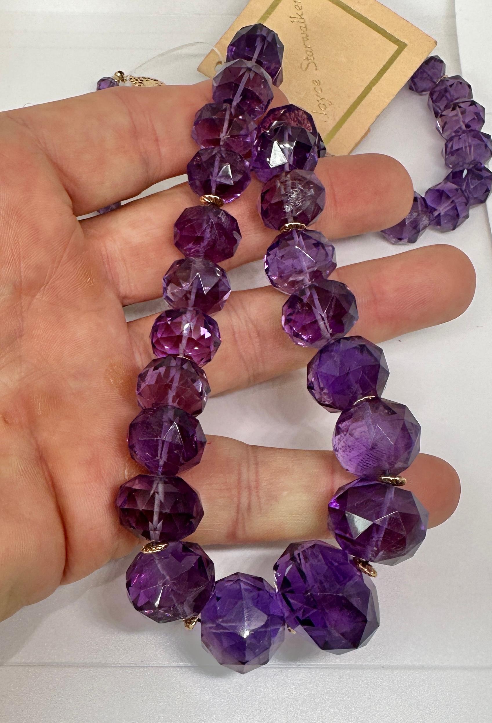 Amethyst-Halskette aus 14 Karat Gold mit 26 Zoll Native American Indian Joyce Starwalker (Indigene Kunst (Nord-/Südamerika))