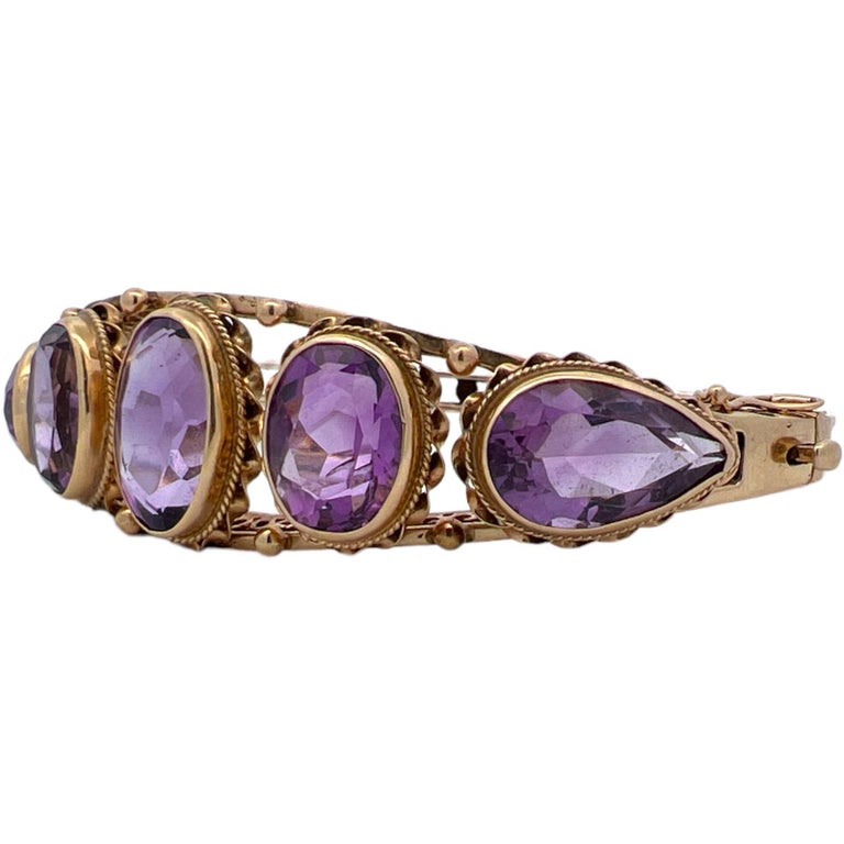 Tresor Collection - Amethyst & Pearl Bangle In 18k Yellow Gold main image 0