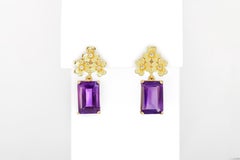 Amethyst 14k gold earrings studs.