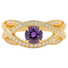 Amethyst 14k gold engagement ring