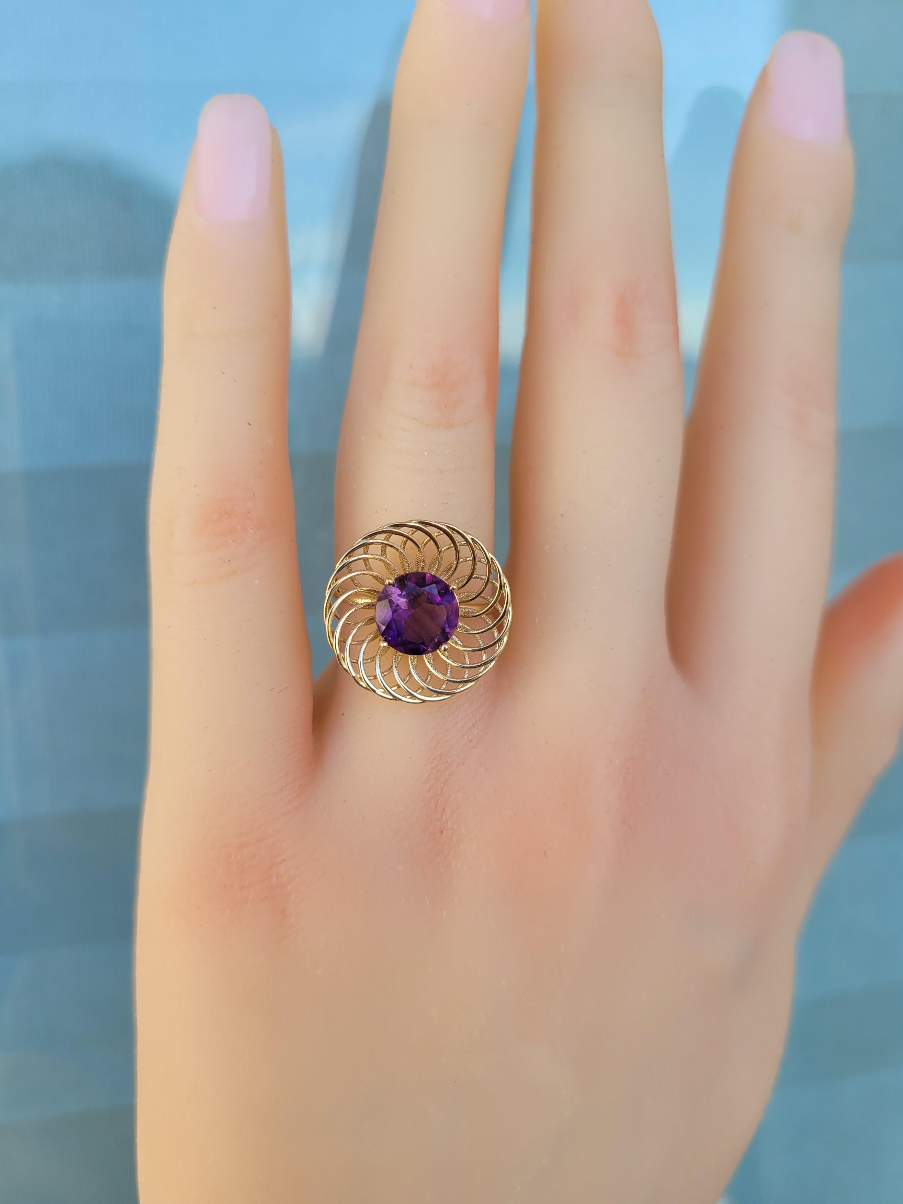 For Sale:  Amethyst 14k Gold Ring, Amethyst Engagement Ring 5