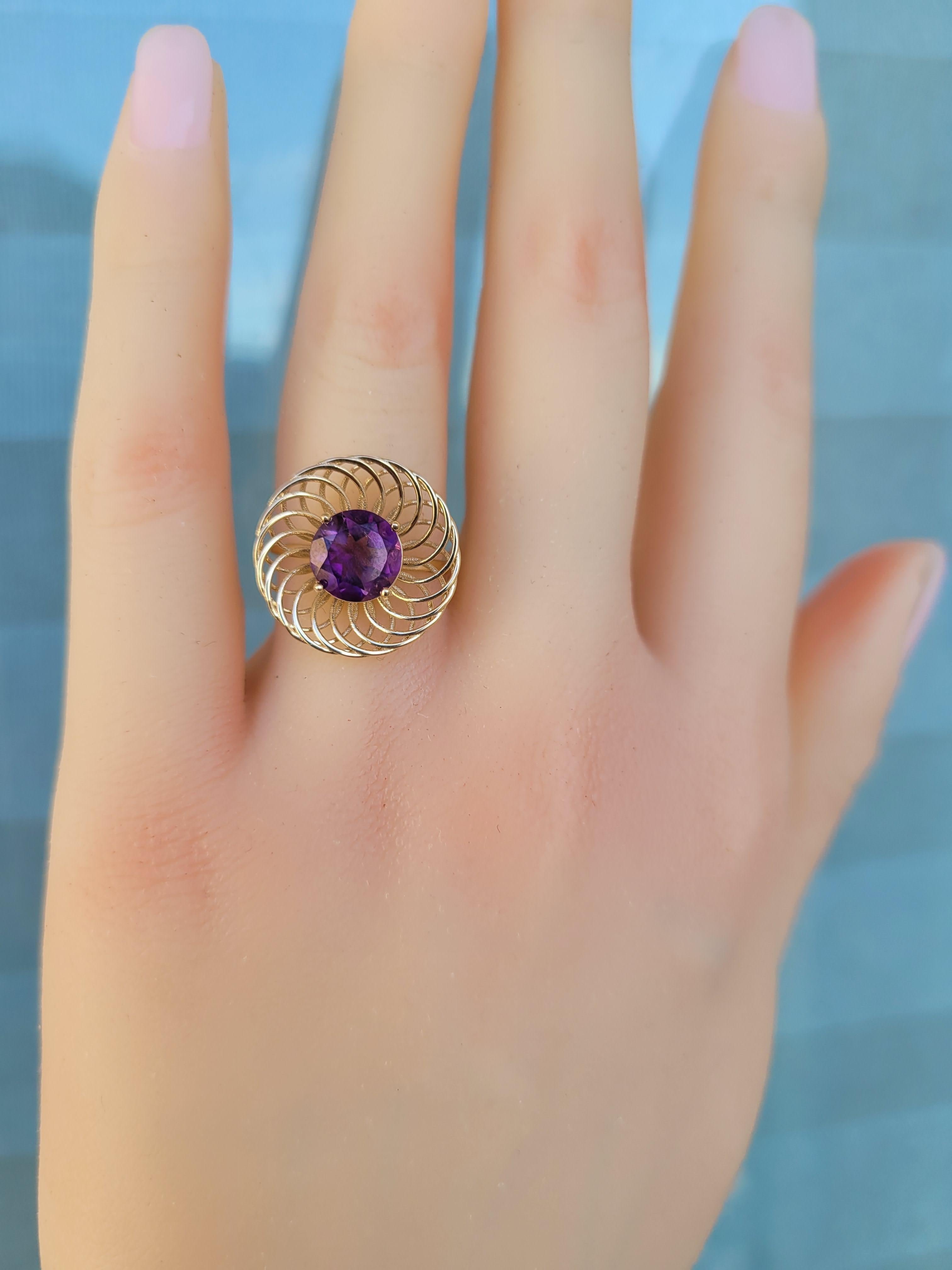 For Sale:  Amethyst 14k Gold Ring, Amethyst Engagement Ring 7
