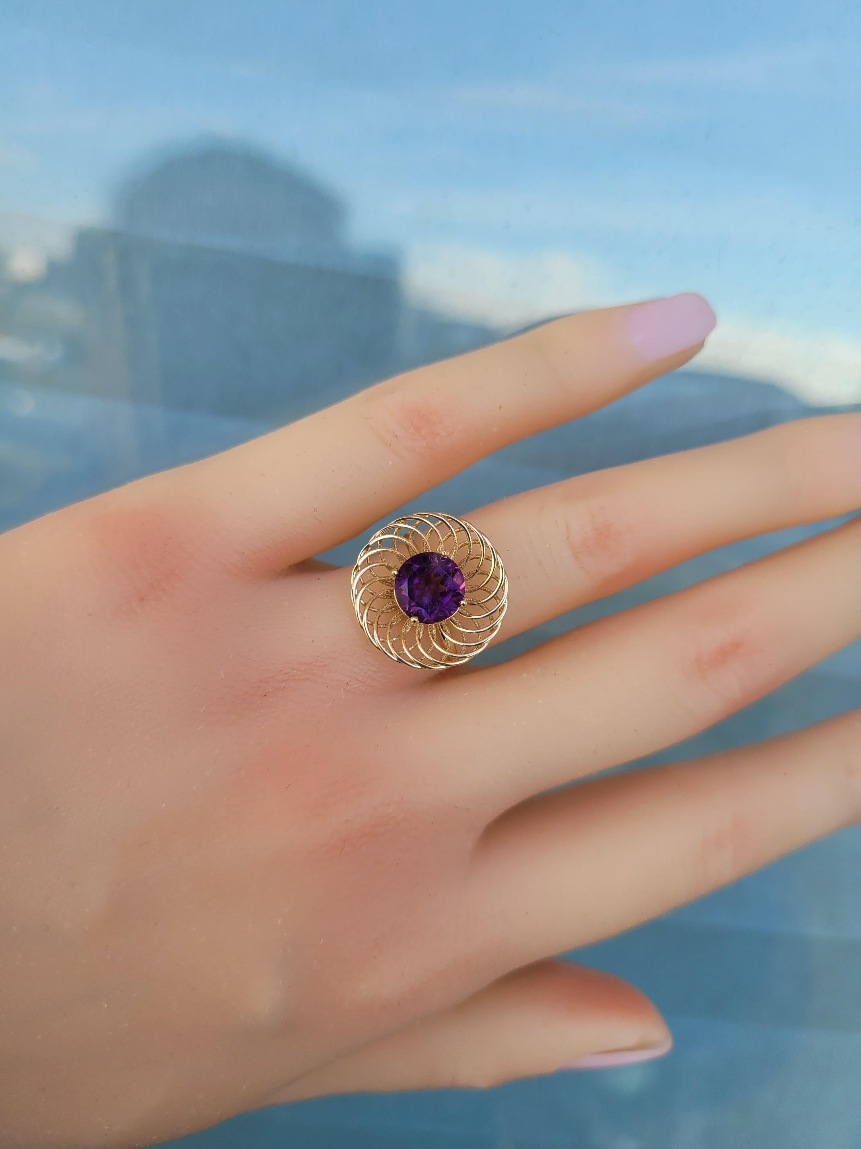 For Sale:  Amethyst 14k Gold Ring, Amethyst Engagement Ring 8