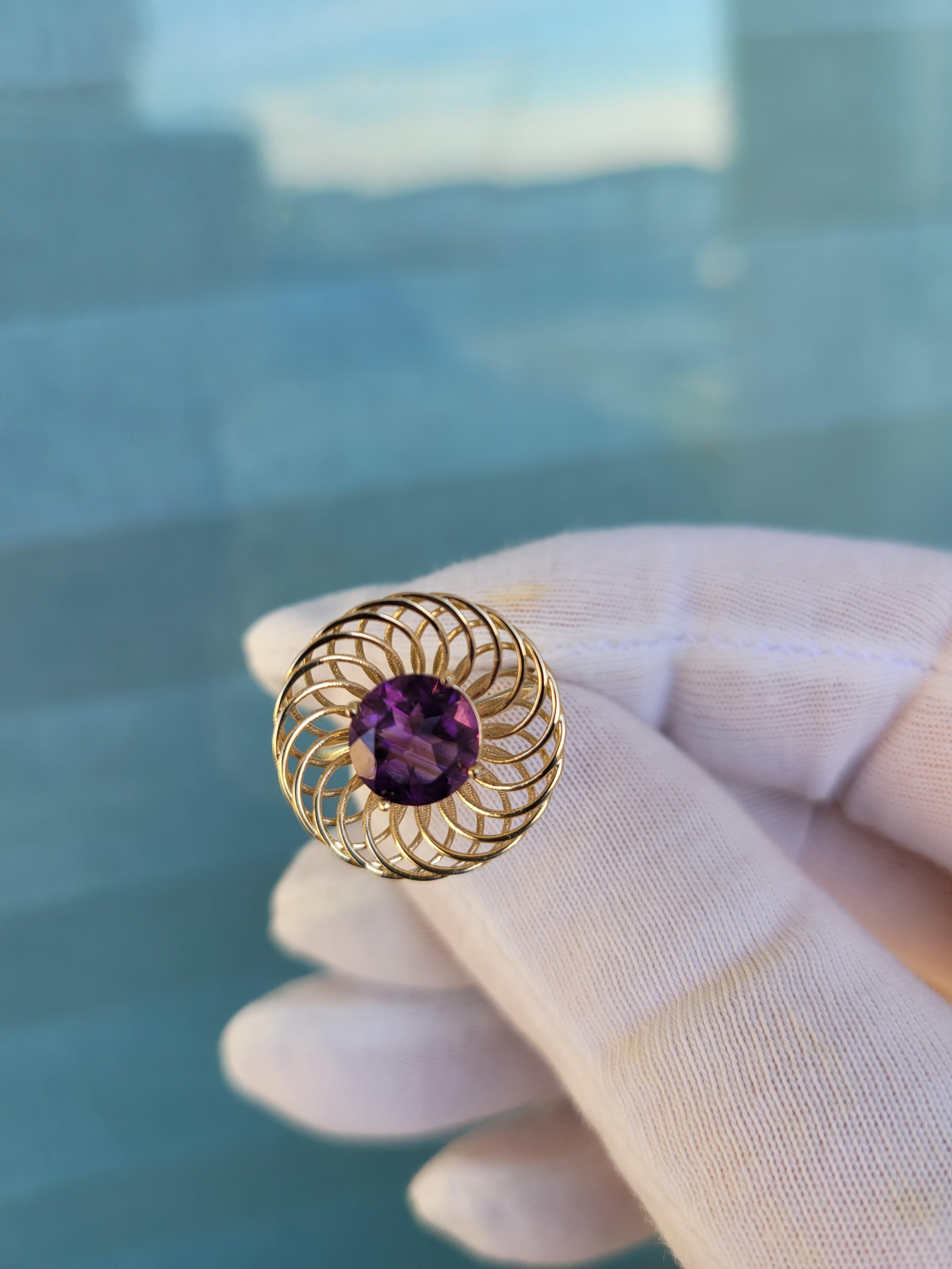 For Sale:  Amethyst 14k Gold Ring, Amethyst Engagement Ring 6