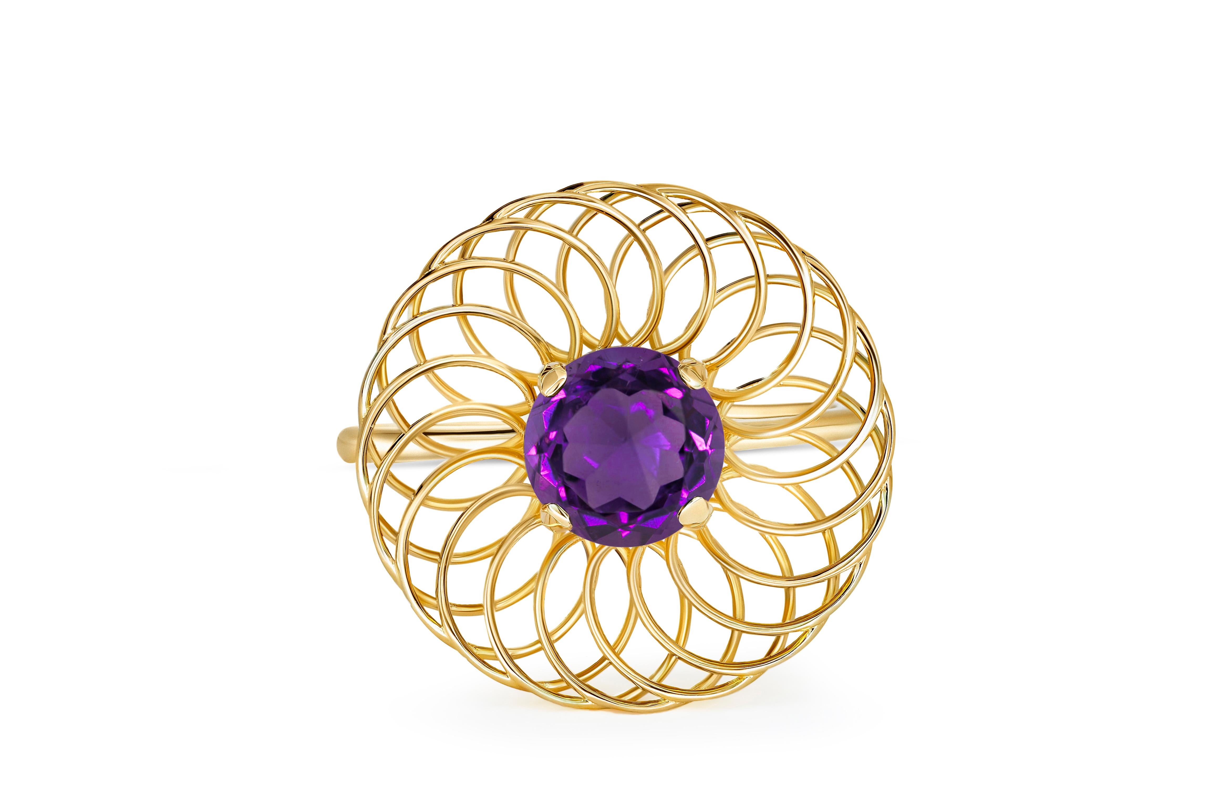 For Sale:  Amethyst 14k Gold Ring, Amethyst Engagement Ring 2