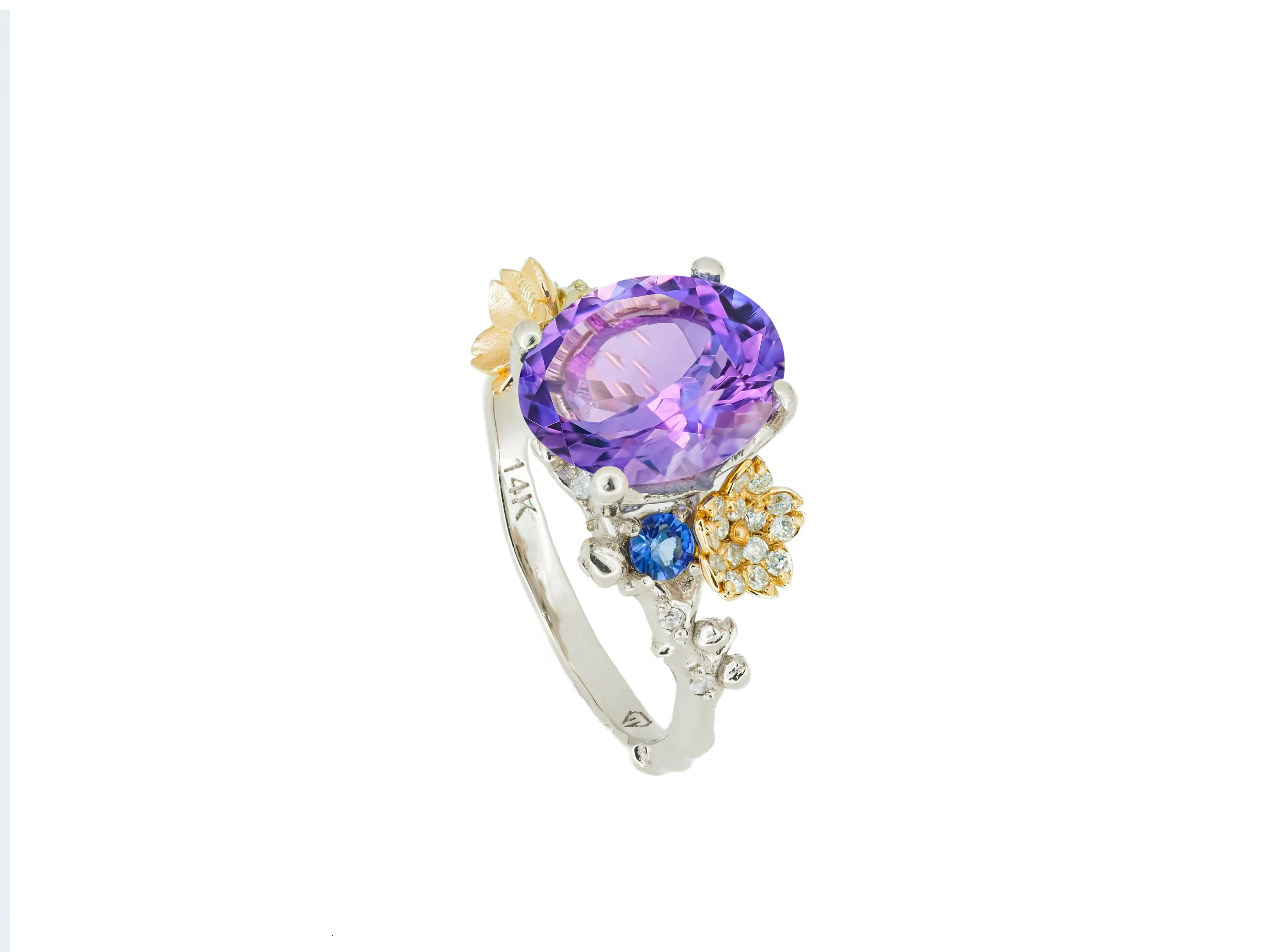 Amethyst 14k gold ring.  For Sale 1