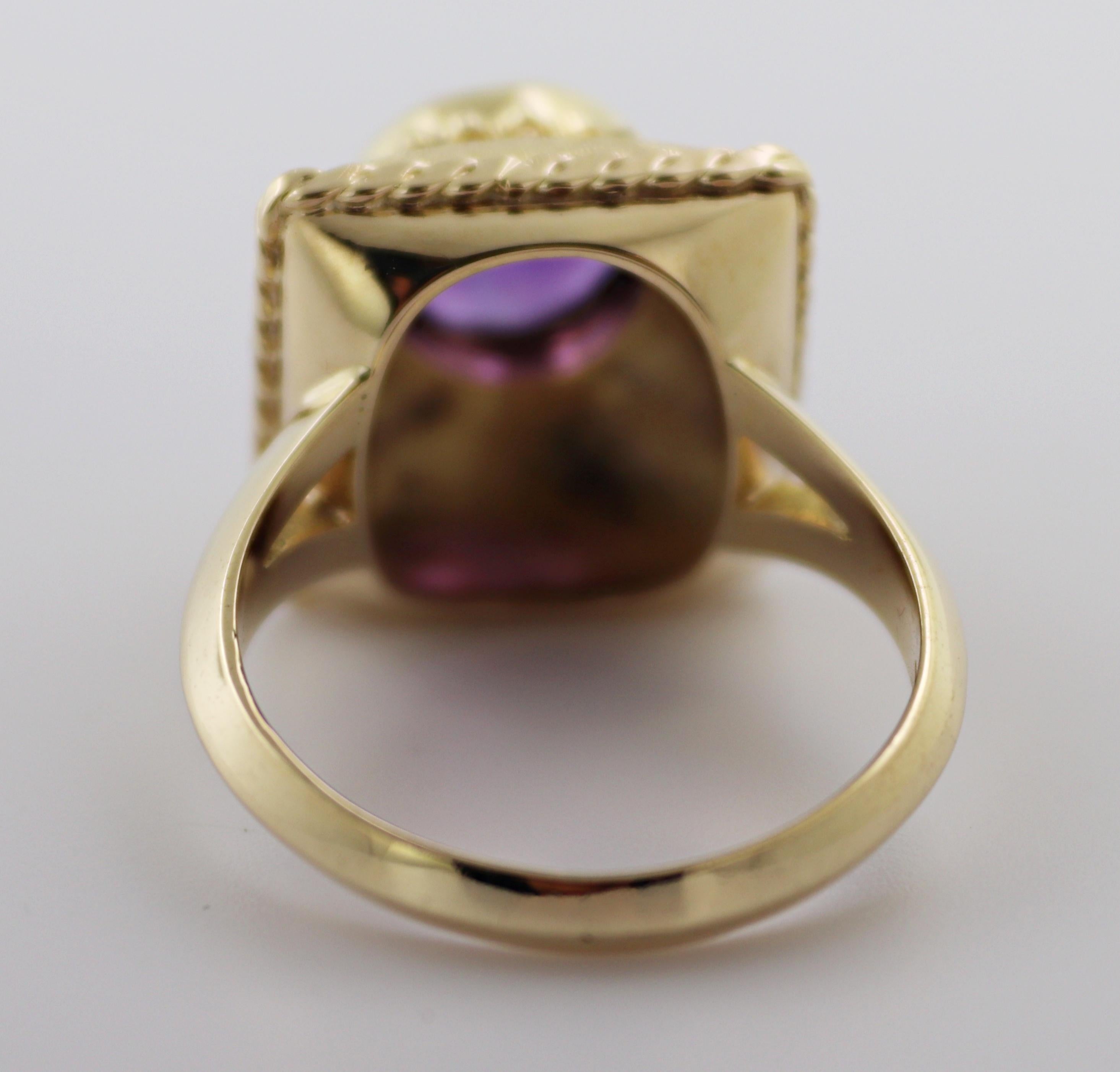 Amethyst 14k Yellow Gold Ring For Sale 6