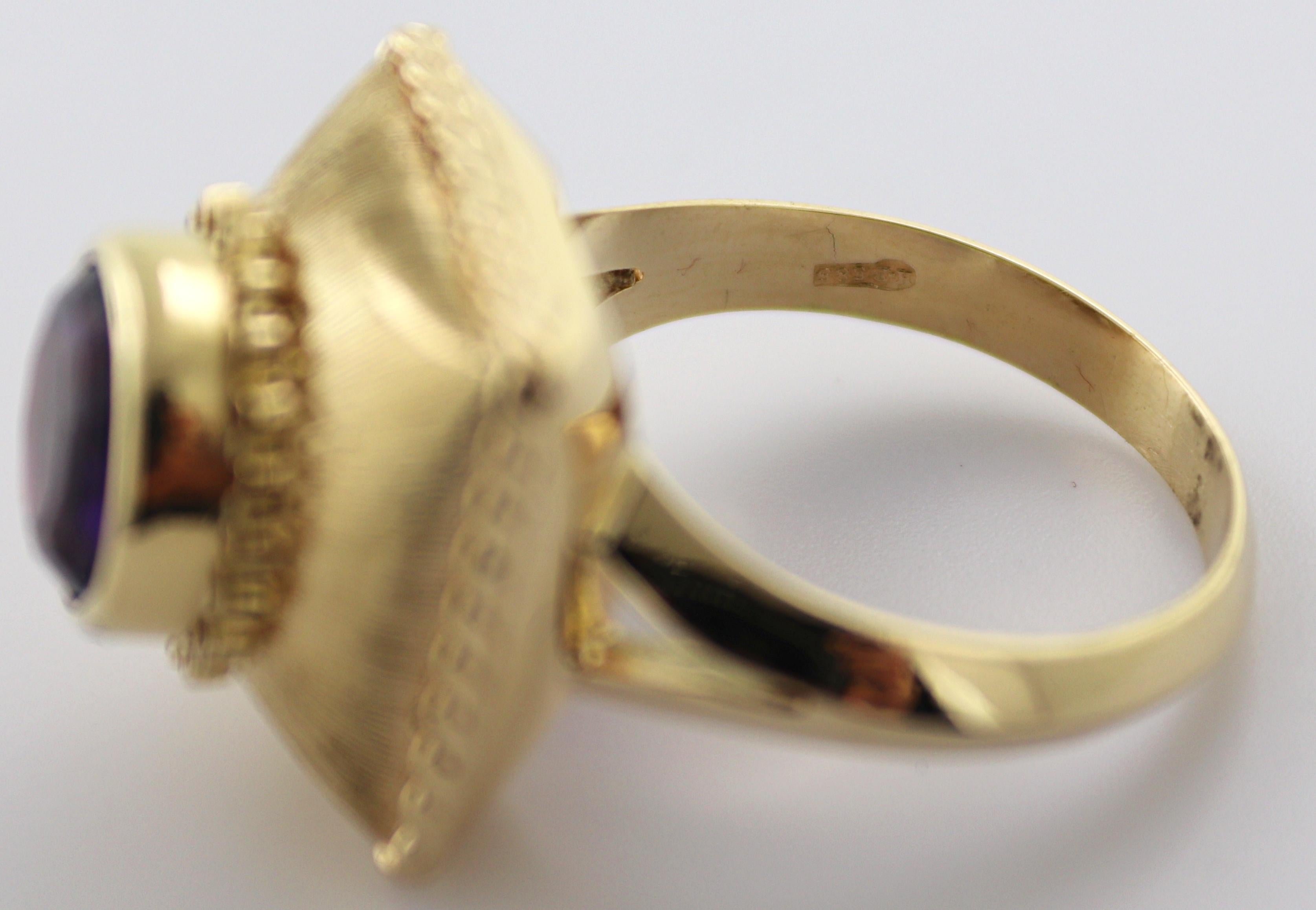 Amethyst 14k Yellow Gold Ring For Sale 7