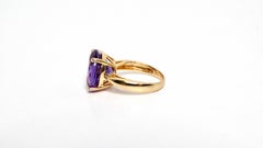 Amethyst 14k Gelbgold Solitär-Ring