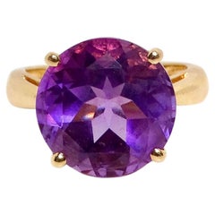 Amethyst 14k Yellow Gold Solitaire Ring