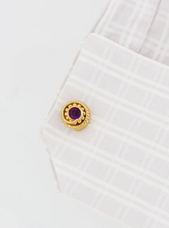 Amethyst 18 Karat Gold SNAKE Cufflinks by John Landrum Bryant