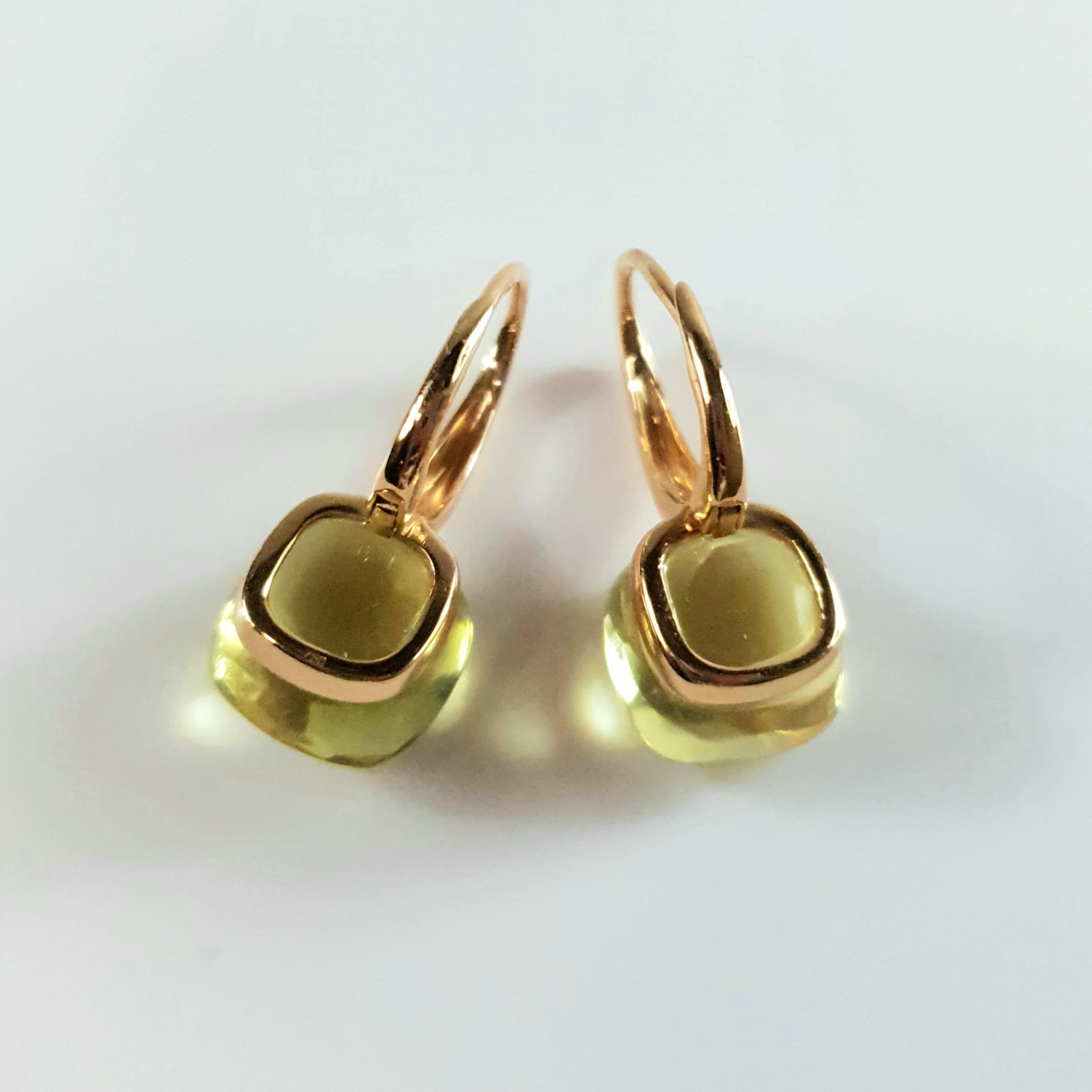 Women's Amethyst 18 Karat Rose Gold Dangle Earrings