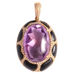 Amethyst 18K Rose Gold Pendant