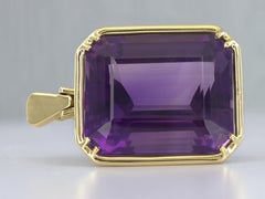 Amethyst, 18K Yellow Gold Pendant-Enhancer
