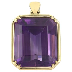 Amethyst, 18K Yellow Gold Pendant-Enhancer