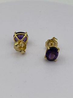 Amethyst 2 carat earring stud
