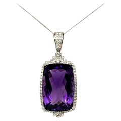 Amethyst 36.19 Carats White Gold Pendant Necklace Amethyst 36.19 Carats White Gold Pendant Necklace