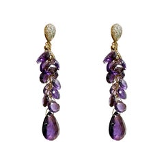 Amethyst-Ohrringe „Paradizia“ mit 52 Karat und Diamanten, E3490