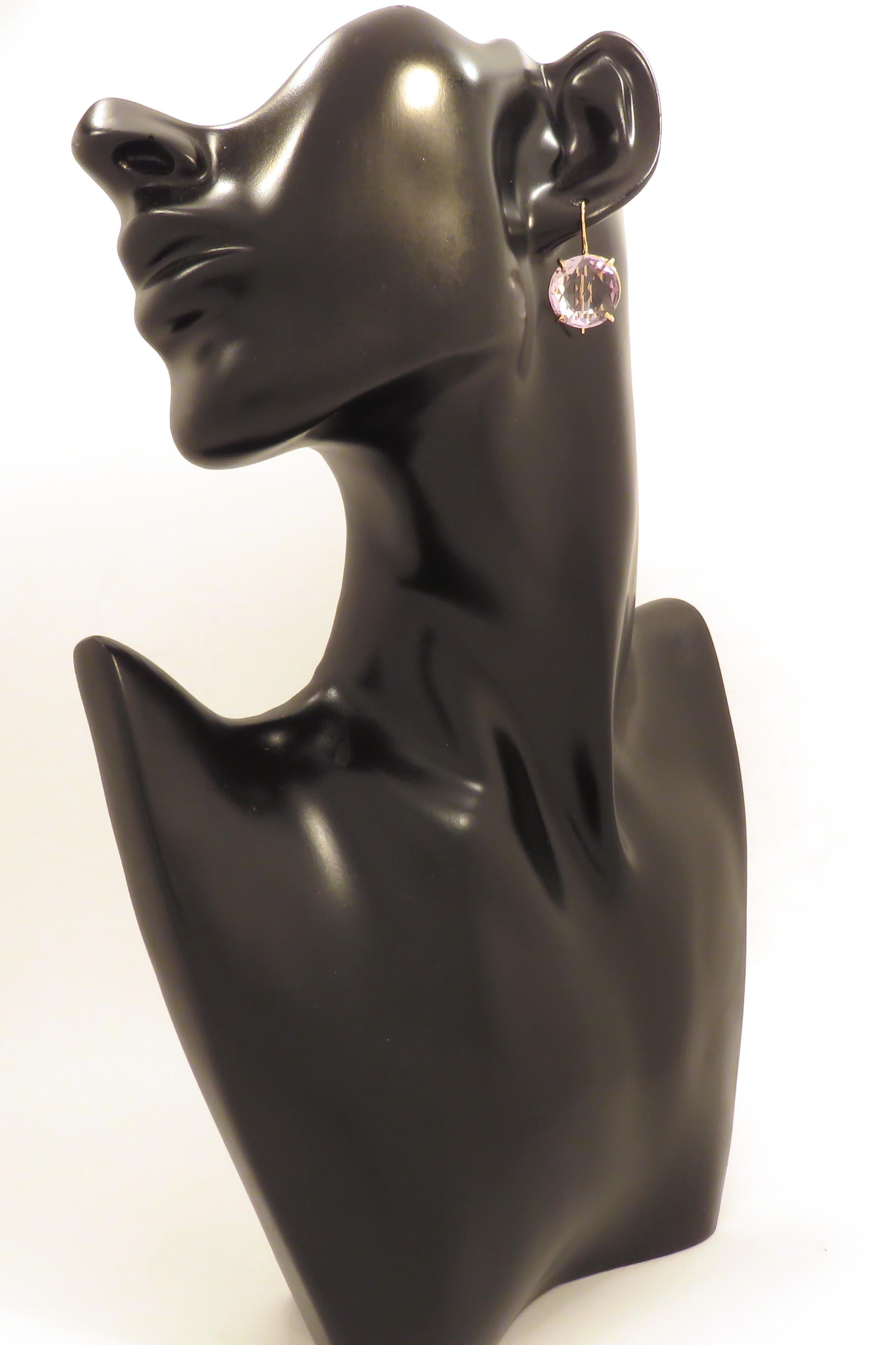 Women's Amethyst 9 Karat Rose Gold Earrings Handcrafted in Italy