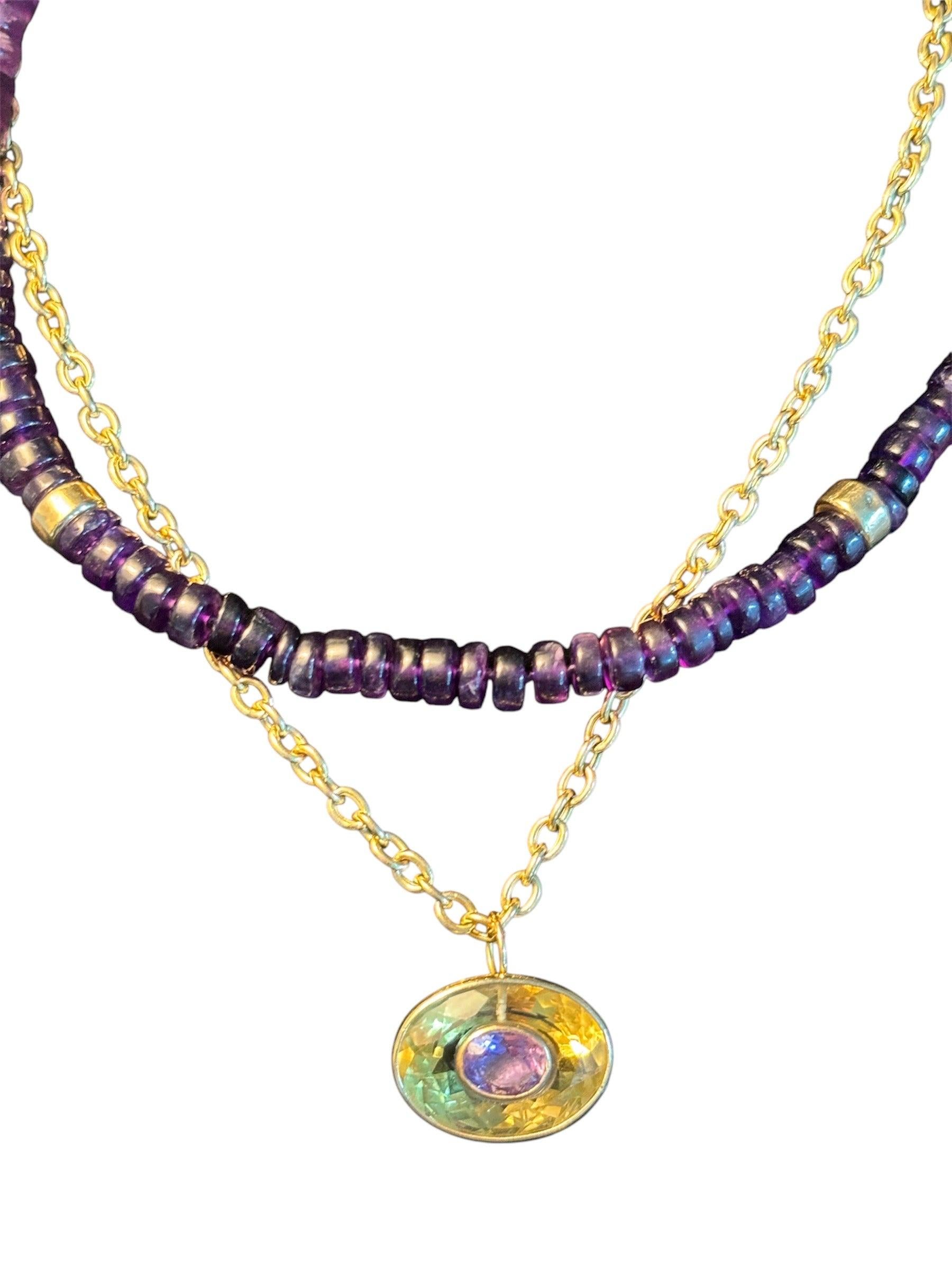 Collana in ametista e oro 14k In condizioni Nuovo in vendita a New York, NY