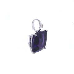 Pendentif en or blanc 18 carats et améthyste (P13658n)