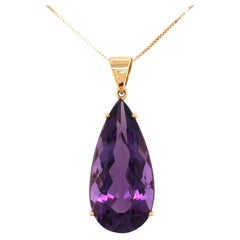 Amethyst and 18K Yellow Gold Pendant (P11449n)