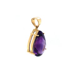 Amethyst and 18K Yellow Gold Pendant (P11459n)