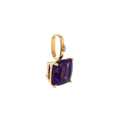 Amethyst and 18K Yellow Gold Pendant (P12769n)
