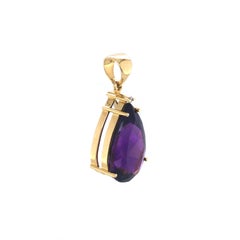 Amethyst and 18K Yellow Gold Pendant (P13407n)