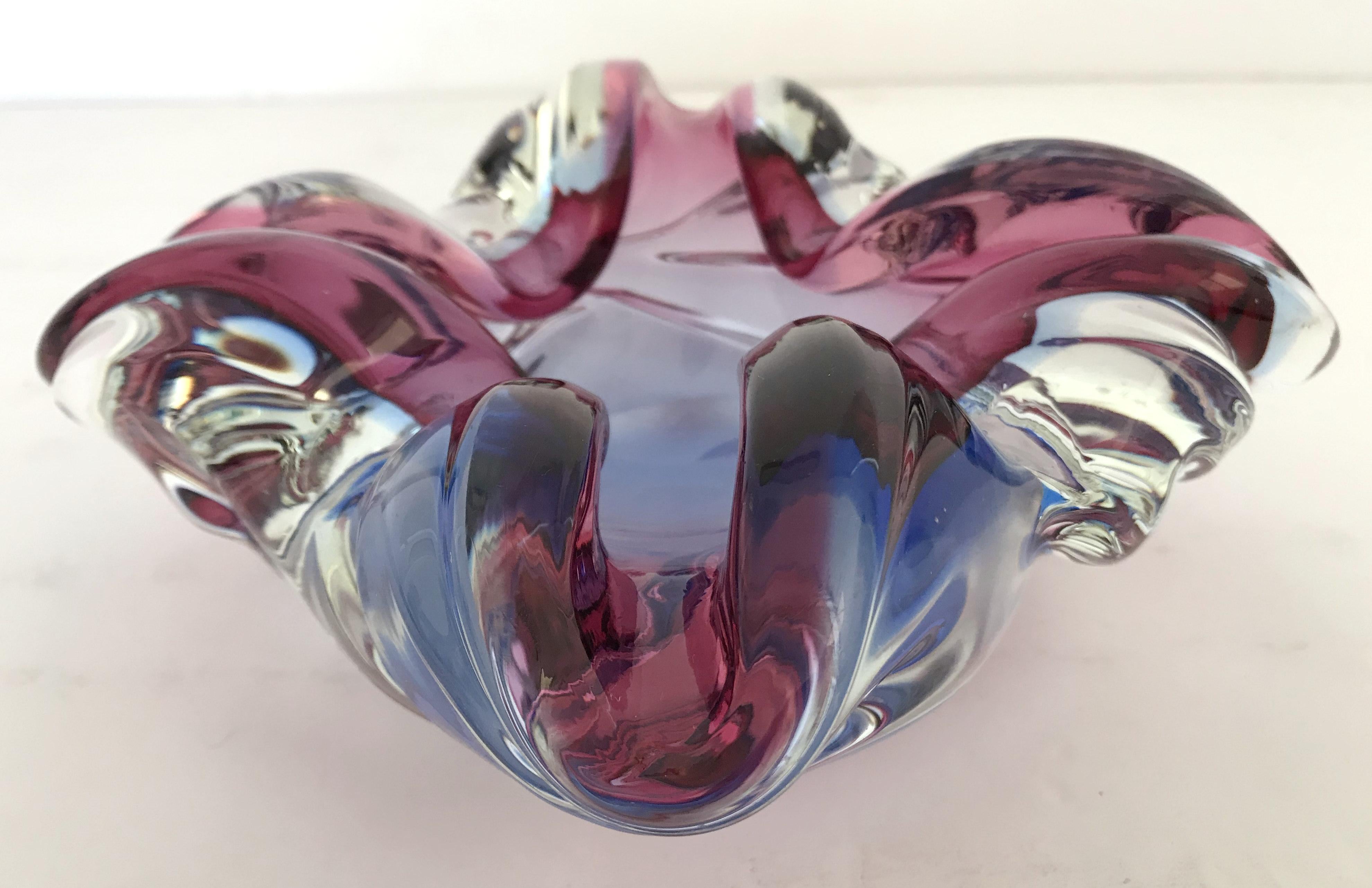 20th Century Amethyst and Blue Murano Ashtray or Bowl For Sale