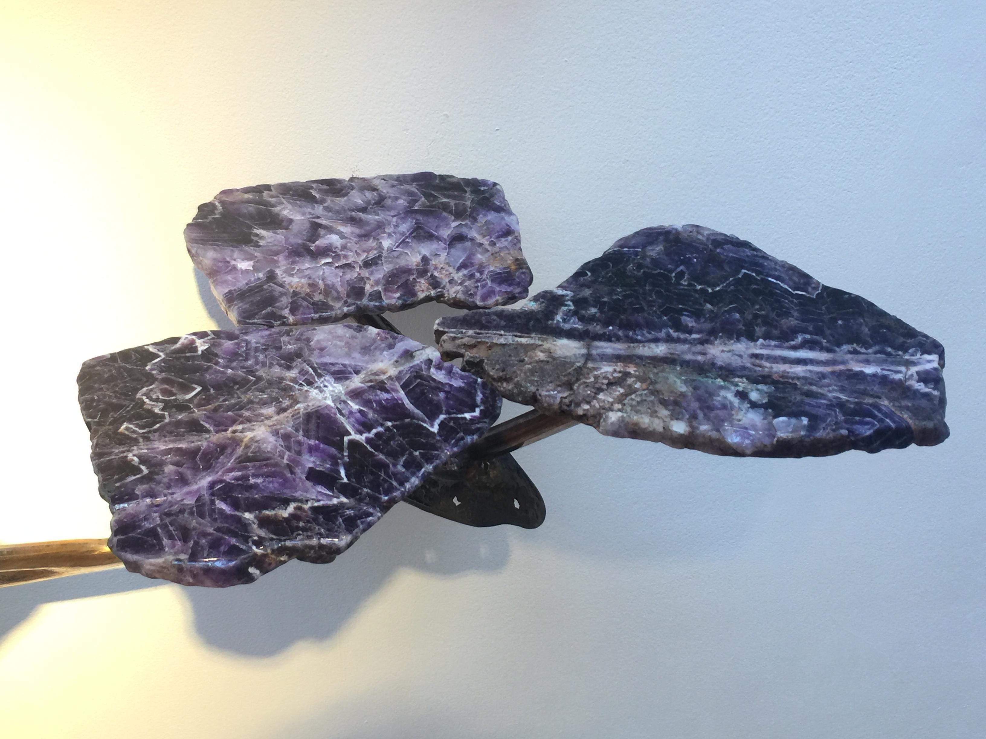 Amethyst and Bronze Wall-Mounted Sculptural Console by Mark Brazier-Jones, 2020 In New Condition In London, GB