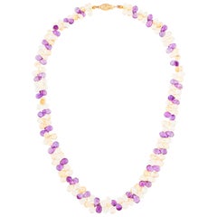 Collana Briolette con ametista e citrino, oro giallo 14 carati