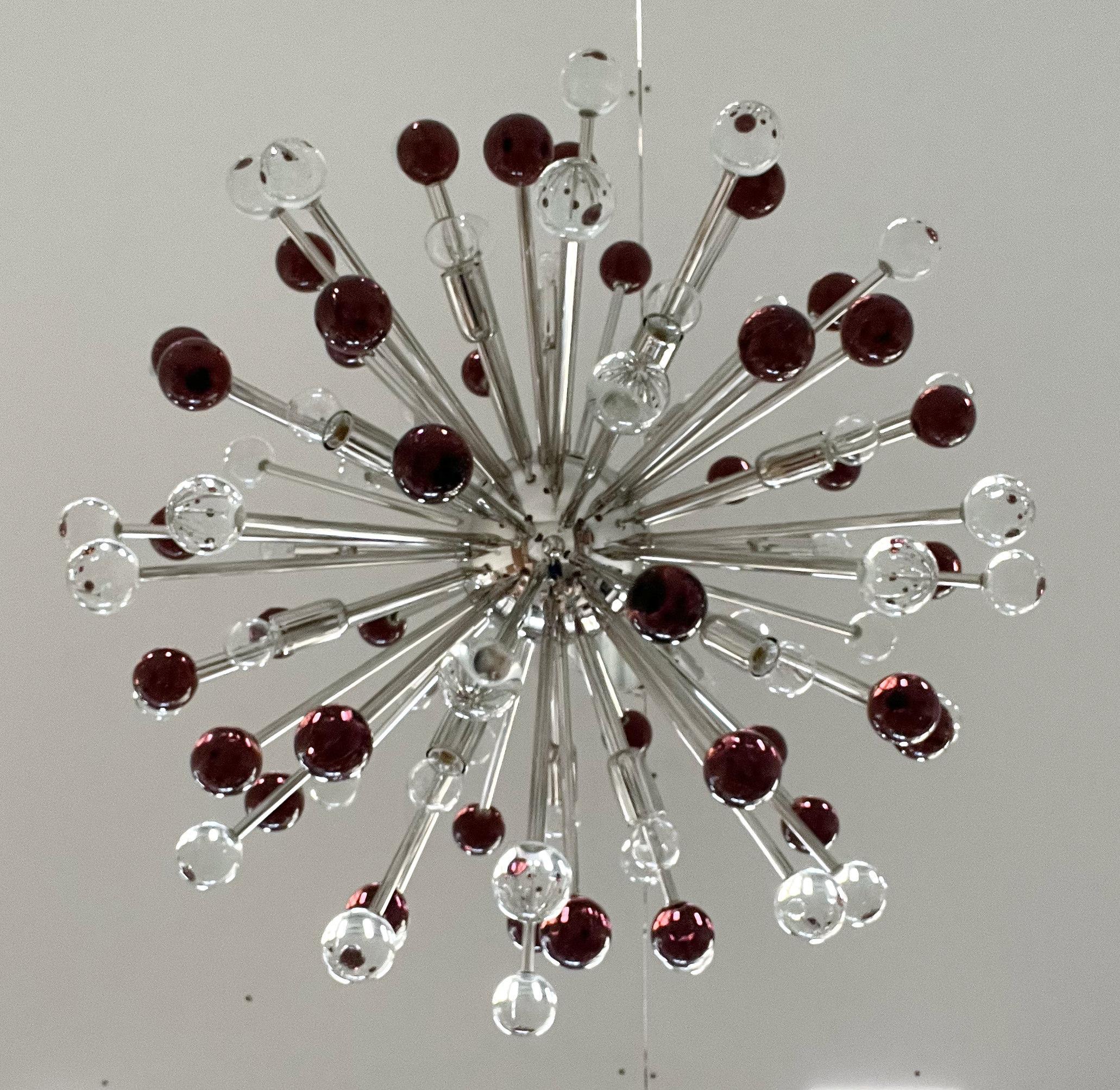 XXI secolo e contemporaneo Lampadario Sputnik Ametista e Clear Burst di Fabio LTD in vendita