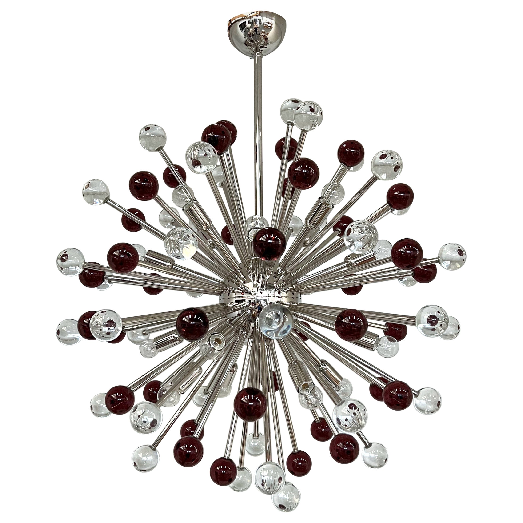 Lampadario Sputnik Ametista e Clear Burst di Fabio LTD