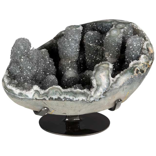 Amazing Geode with Stalactites and Stalagmites with Amethyst and Grey ...