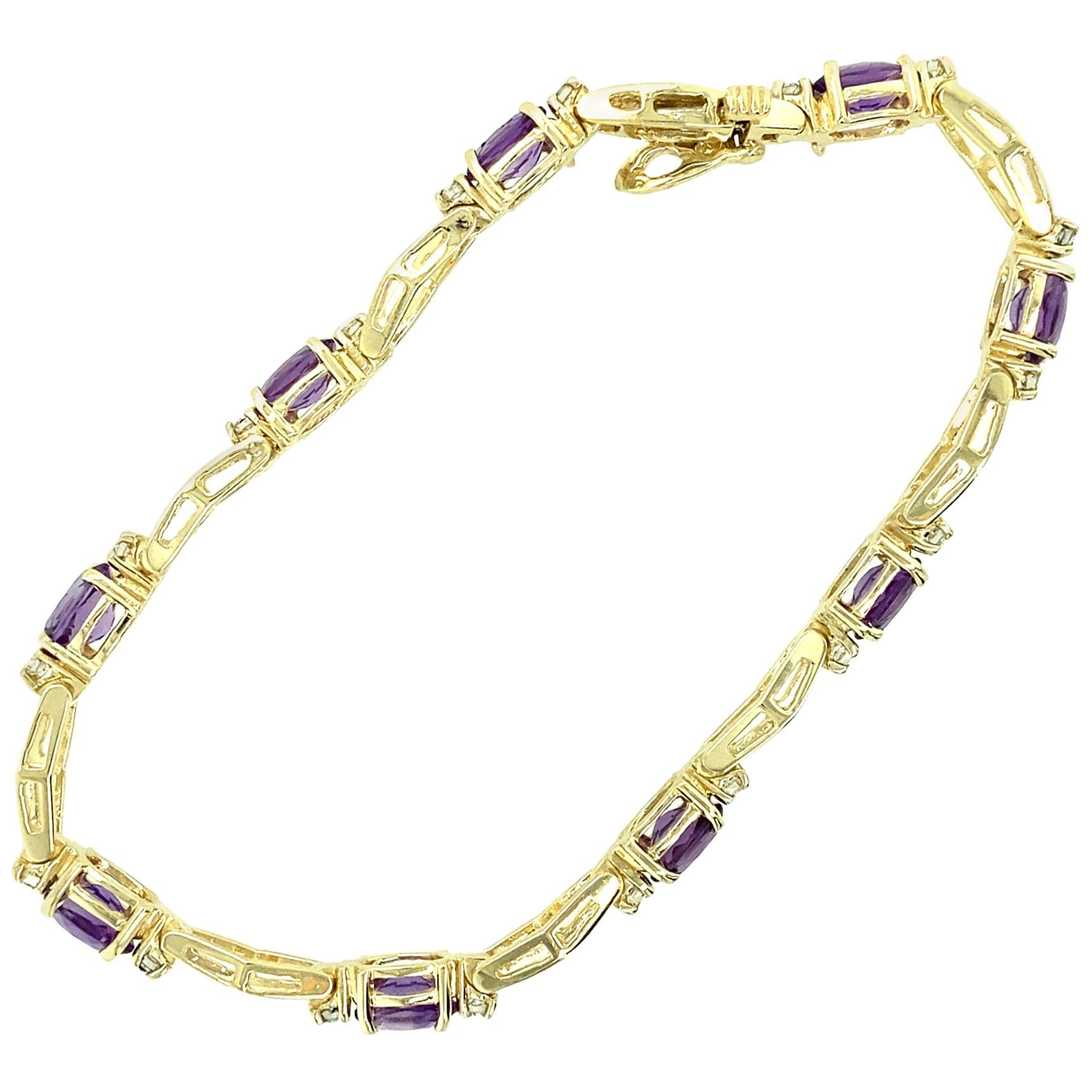 Amethyst and Diamond Bracelet