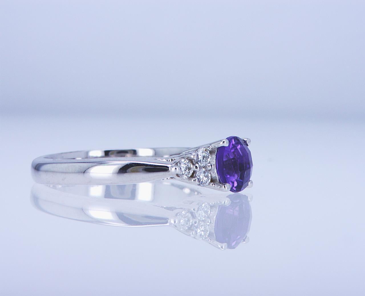 For Sale:  Amethyst and Diamond Cocktail Ring 11