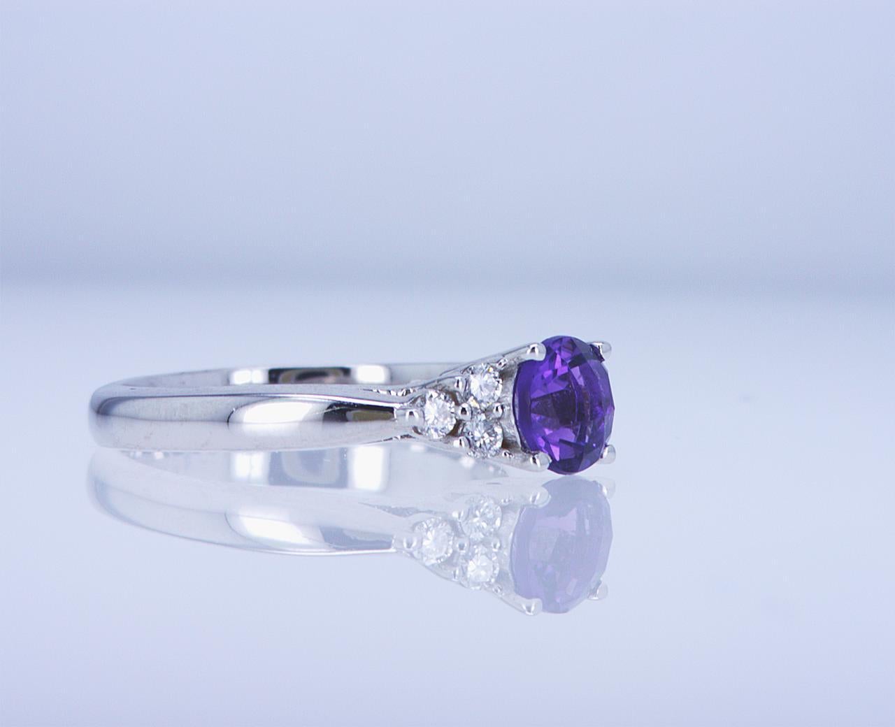 For Sale:  Amethyst and Diamond Cocktail Ring 12