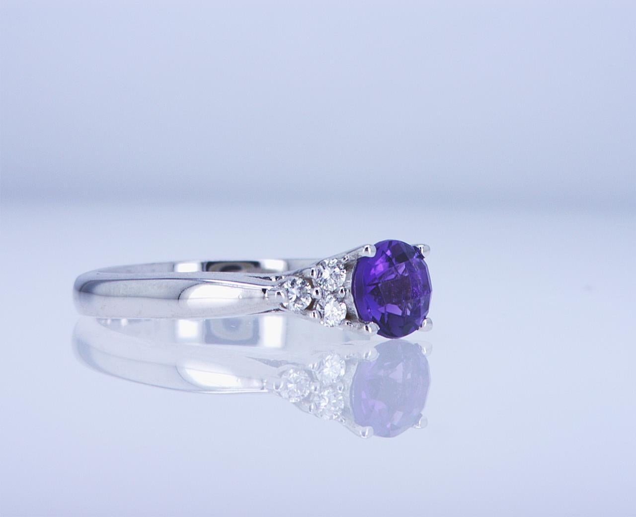 For Sale:  Amethyst and Diamond Cocktail Ring 13