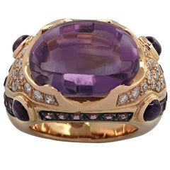 Amethyst and Diamond Cocktail Ring