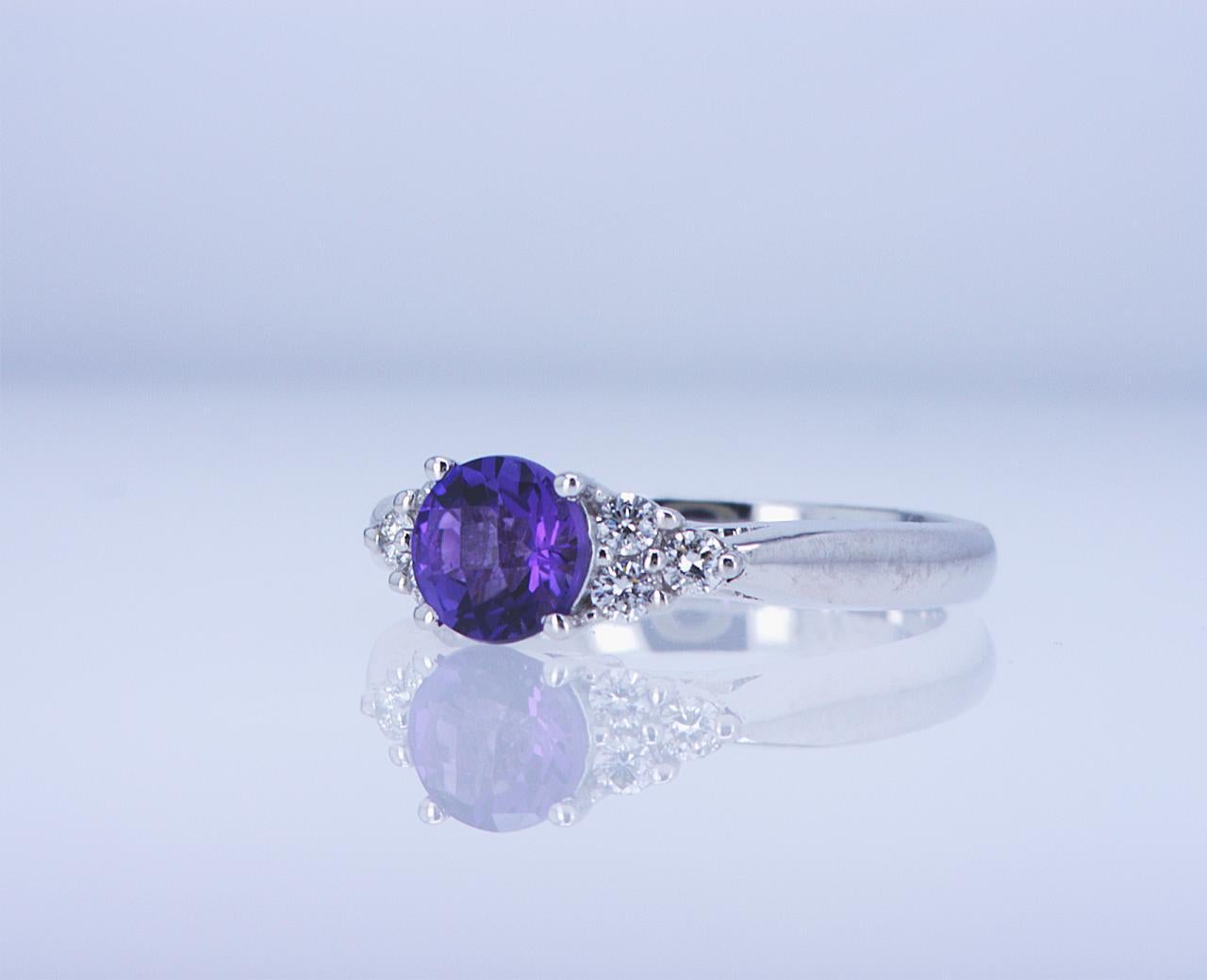 For Sale:  Amethyst and Diamond Cocktail Ring 2