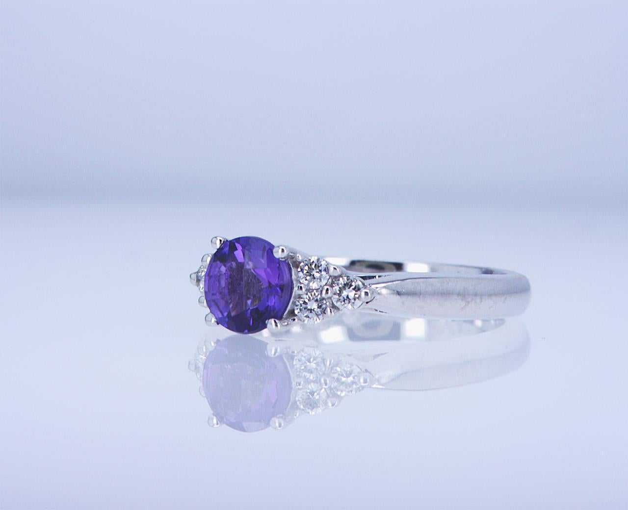 For Sale:  Amethyst and Diamond Cocktail Ring 3